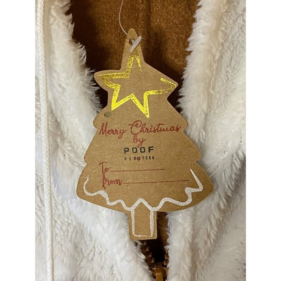 Unisex Merry Christmas by Poof Reindeer one piece zip up pajamas Sz S‎ - Picture 9 of 13